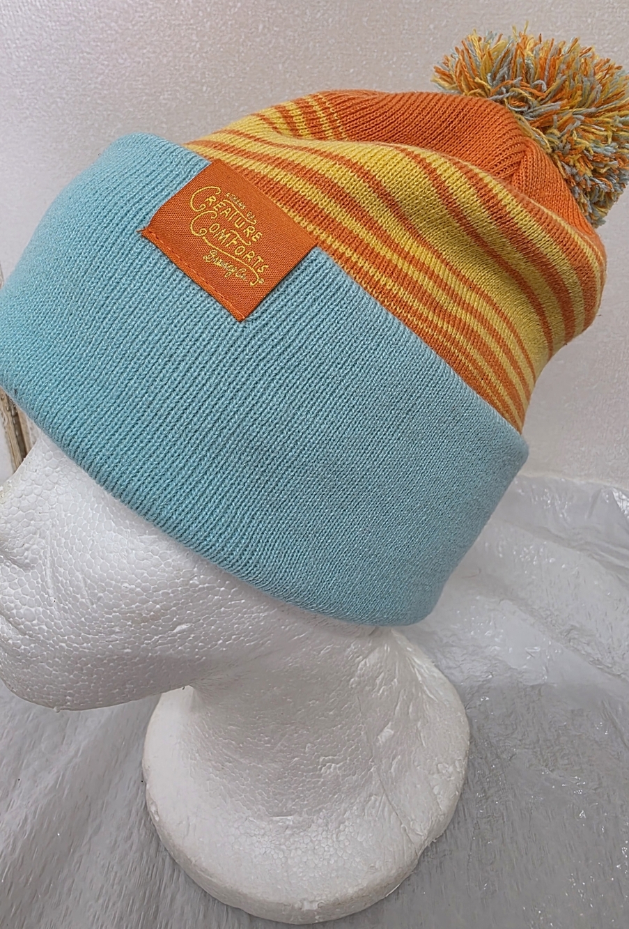 Creature Comforts Tropicalia Beanie Striped Pom Pom Outdoor Unisex ADULT OS